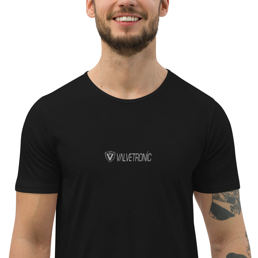 Men's Curved Hem T-Shirt Large special ops logo ( dark base colors)