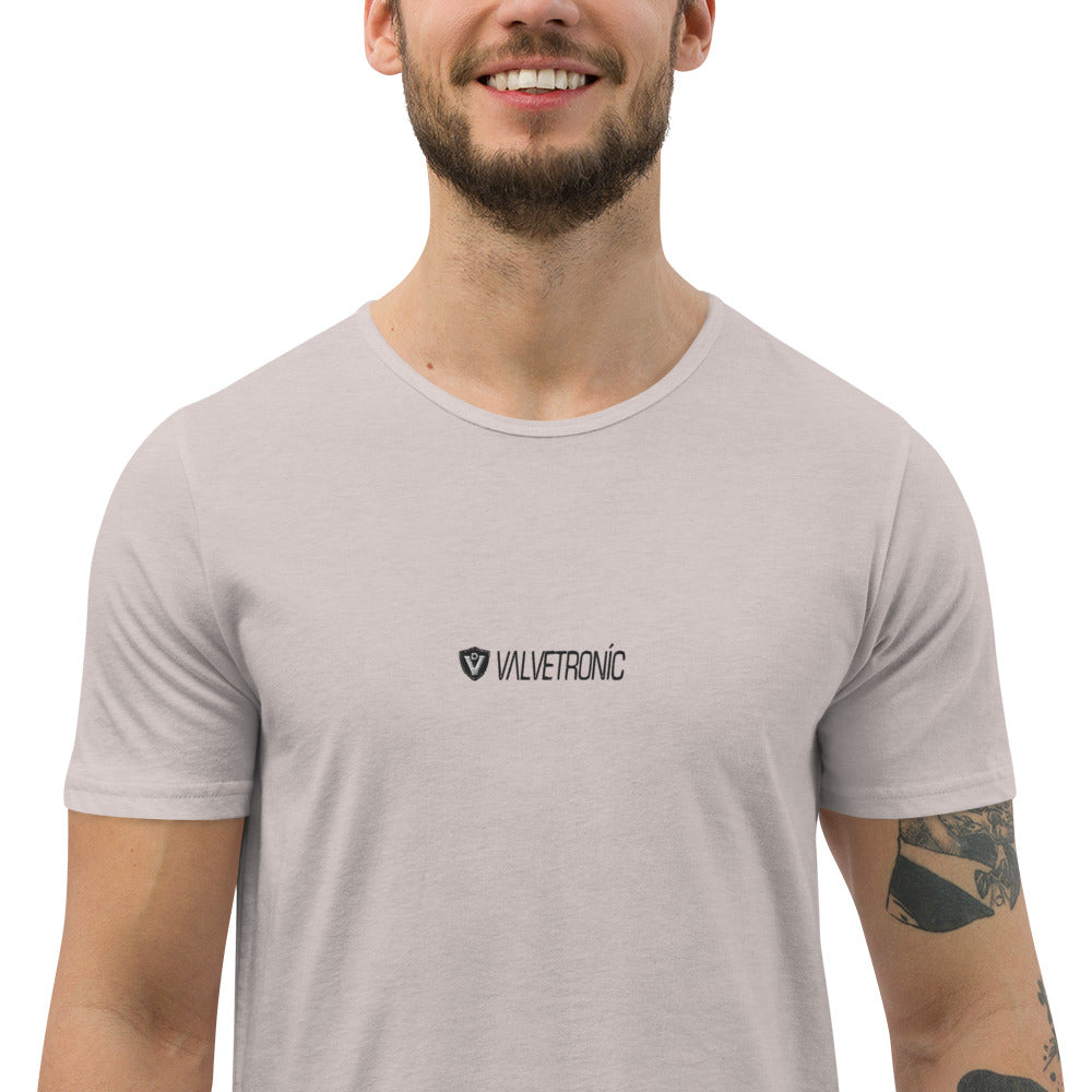 Men's Curved Hem T-Shirt White logo (Valvetronic)