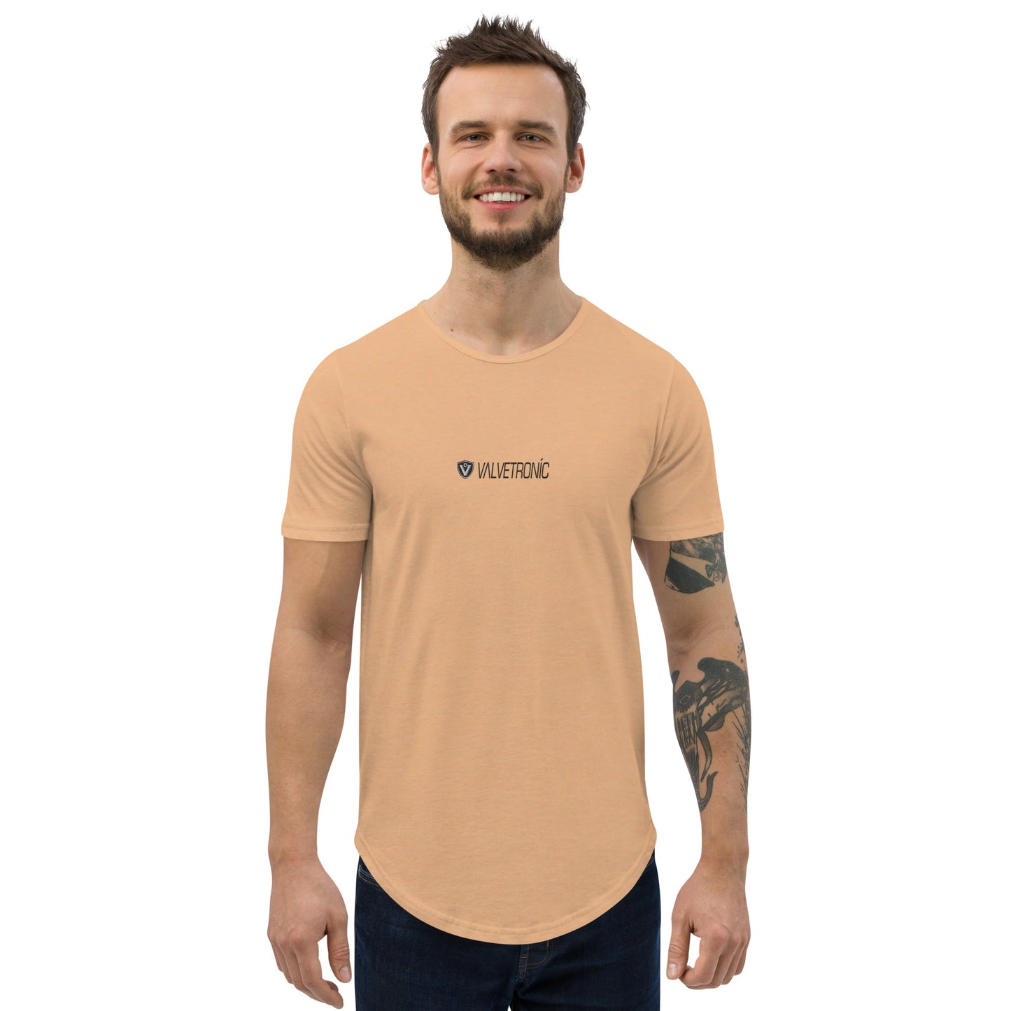 Men's Curved Hem T-Shirt Large special ops logo ( light base colors)